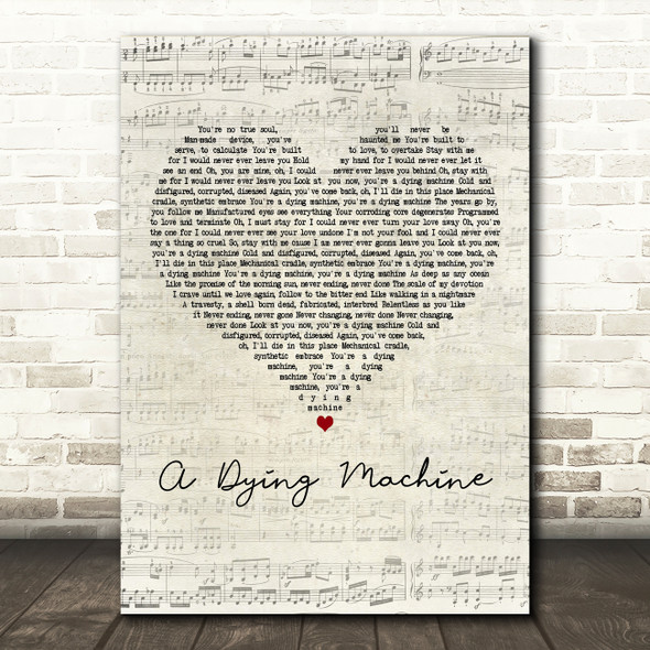 Tremonti A Dying Machine Script Heart Decorative Wall Art Gift Song Lyric Print