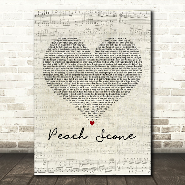 Hobo Johnson Peach Scone Script Heart Decorative Wall Art Gift Song Lyric Print