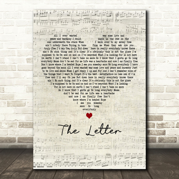 Macy Gray The Letter Script Heart Decorative Wall Art Gift Song Lyric Print
