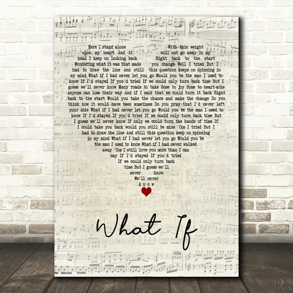 Kate Winslet What If Script Heart Decorative Wall Art Gift Song Lyric Print