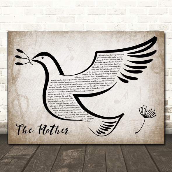 Brandi Carlile The Mother Vintage Dove Bird Decorative Wall Art Gift Song Lyric Print