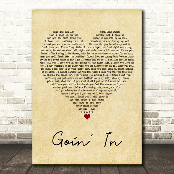 Tom Zanetti Goin' In Vintage Heart Decorative Wall Art Gift Song Lyric Print