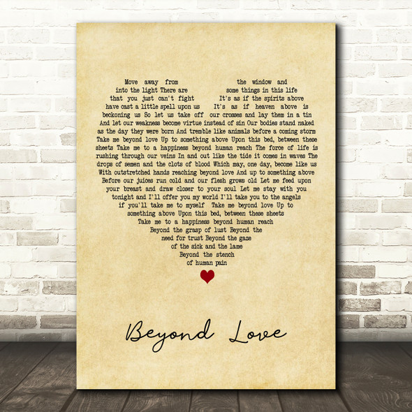 The The Beyond Love Vintage Heart Decorative Wall Art Gift Song Lyric Print