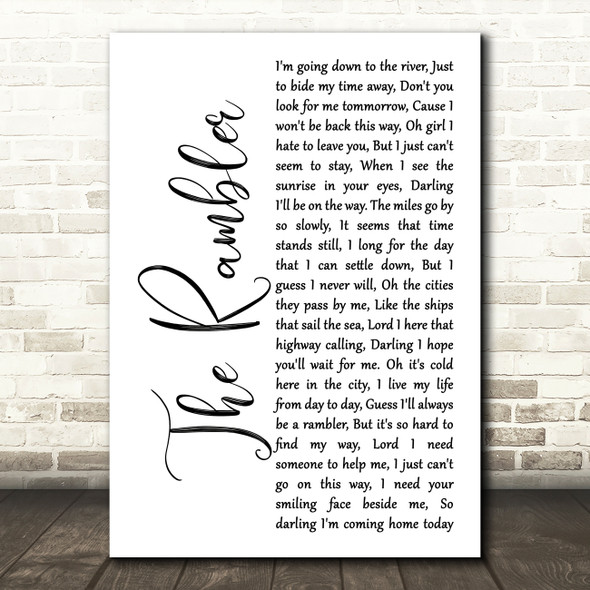 Molly Hatchet The Rambler White Script Decorative Wall Art Gift Song Lyric Print