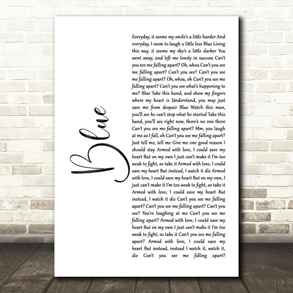 Wham! Blue White Script Decorative Wall Art Gift Song Lyric Print
