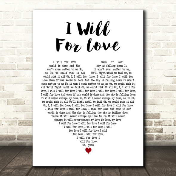 Rudimental feat. Will Heard I Will For Love (Sonny Fodera Remix) White Heart Song Lyric Print