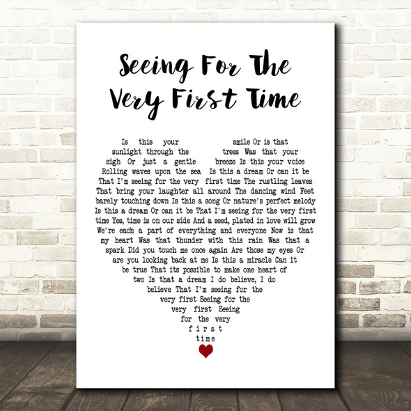 BeBe Winans Seeing For The Very First Time White Heart Decorative Gift Song Lyric Print