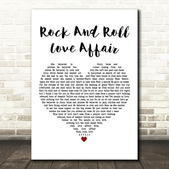 Prince Rock And Roll Love Affair White Heart Decorative Wall Art Gift Song Lyric Print