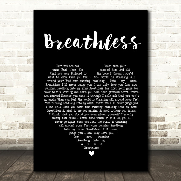 Better Than Ezra Breathless Black Heart Song Lyric Quote Print