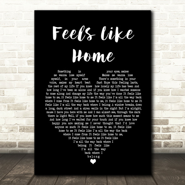 Edwina Hayes Feels Like Home Black Heart Song Lyric Quote Print