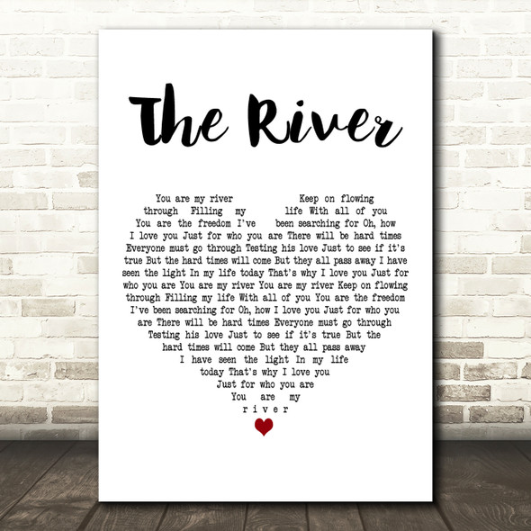 Santana The River White Heart Decorative Wall Art Gift Song Lyric Print