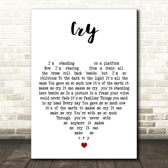 The Sundays Cry White Heart Decorative Wall Art Gift Song Lyric Print