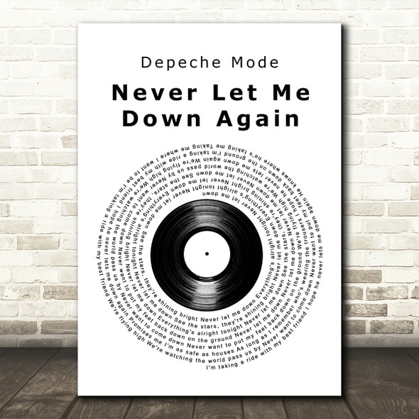 Depeche Mode Never Let Me Down Again Vinyl Record Decorative Wall Art Gift Song Lyric Print