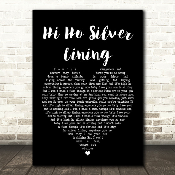 Jeff Beck Hi Ho Silver Lining Black Heart Song Lyric Quote Print