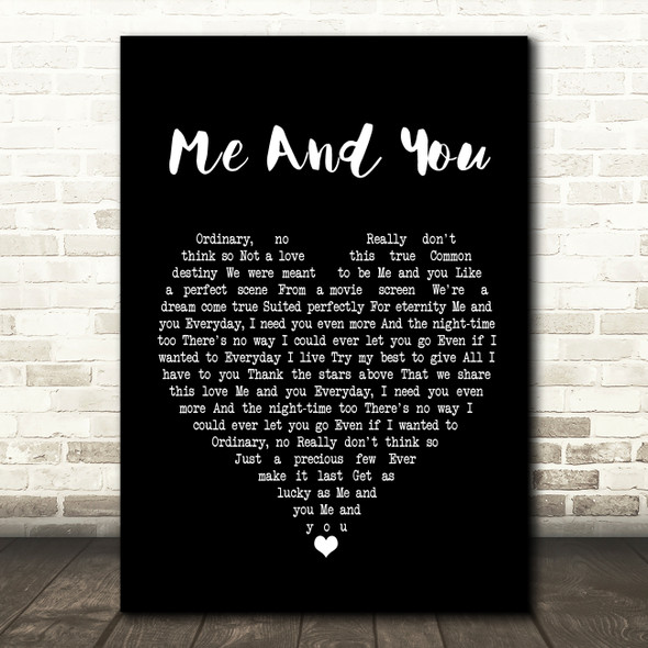 Kenny Chesney Me And You Black Heart Song Lyric Print