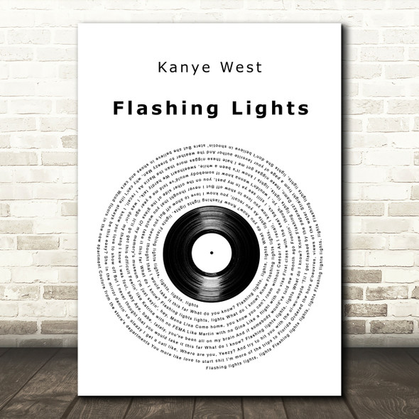 Kanye West Flashing Lights Vinyl Record Decorative Wall Art Gift Song Lyric Print