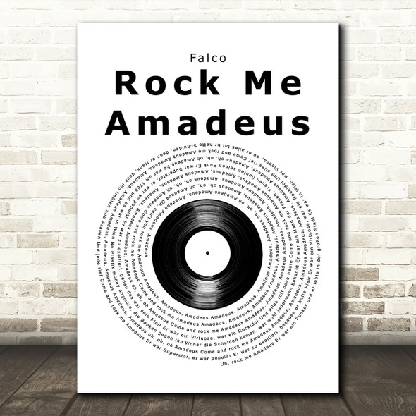 Falco Rock Me Amadeus Vinyl Record Decorative Wall Art Gift Song Lyric Print