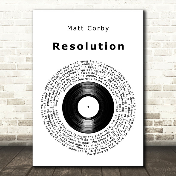 Matt Corby Resolution Vinyl Record Decorative Wall Art Gift Song Lyric Print