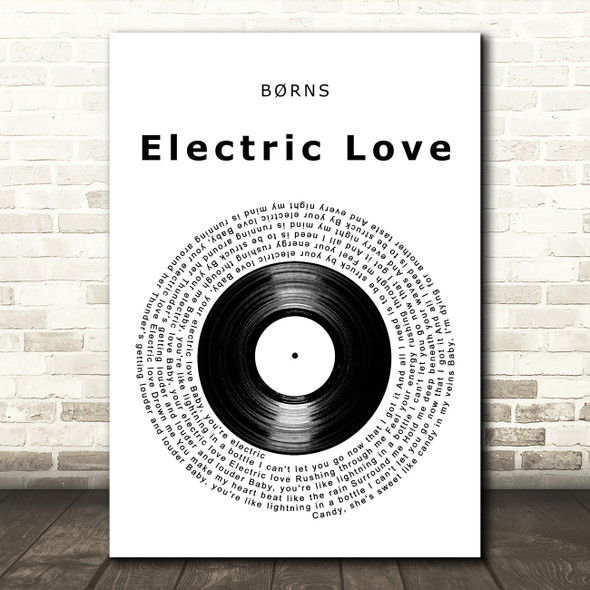 BØRNS Electric Love Vinyl Record Decorative Wall Art Gift Song Lyric Print