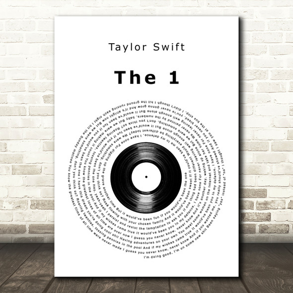 Taylor Swift The 1 Vinyl Record Decorative Wall Art Gift Song Lyric Print