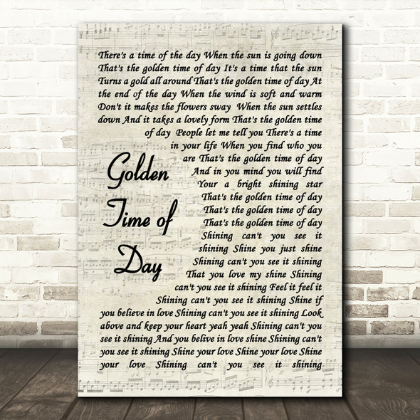 Maze featuring Frankie Beverly Golden Time of Day Vintage Script Wall Art Gift Song Lyric Print