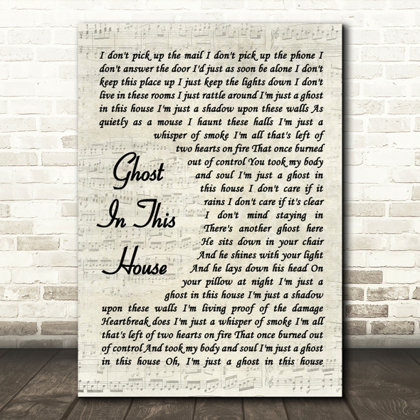Alison Krauss Ghost in This House Vintage Script Decorative Wall Art Gift Song Lyric Print