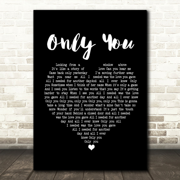 Selena Gomez Only You Black Heart Song Lyric Quote Print