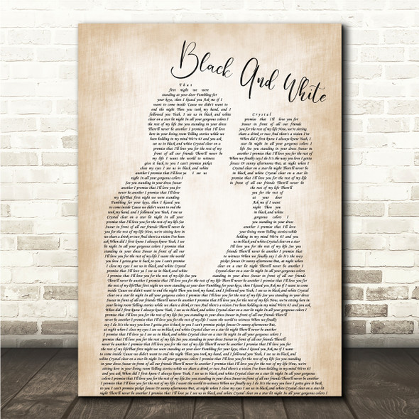 Niall Horan Black And White Man & Lady Song Lyric Print