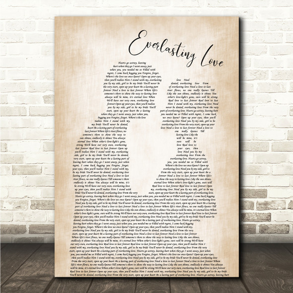 Robert Knight Everlasting Love Man & Lady Song Lyric Print