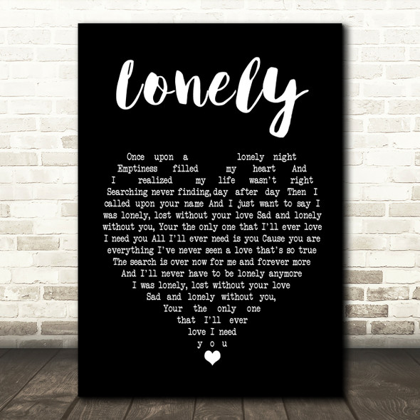 Stryper Lonely Black Heart Song Lyric Quote Print