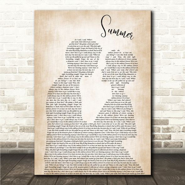 The Courteeners Summer Man & Lady Song Lyric Print