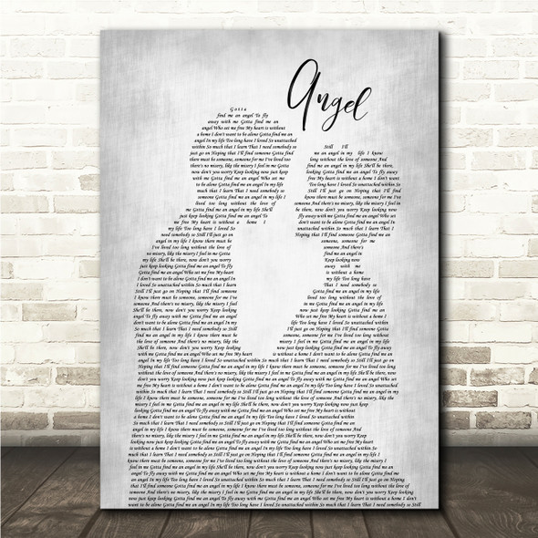 Simply Red Angel Grey Man & Lady Song Lyric Print