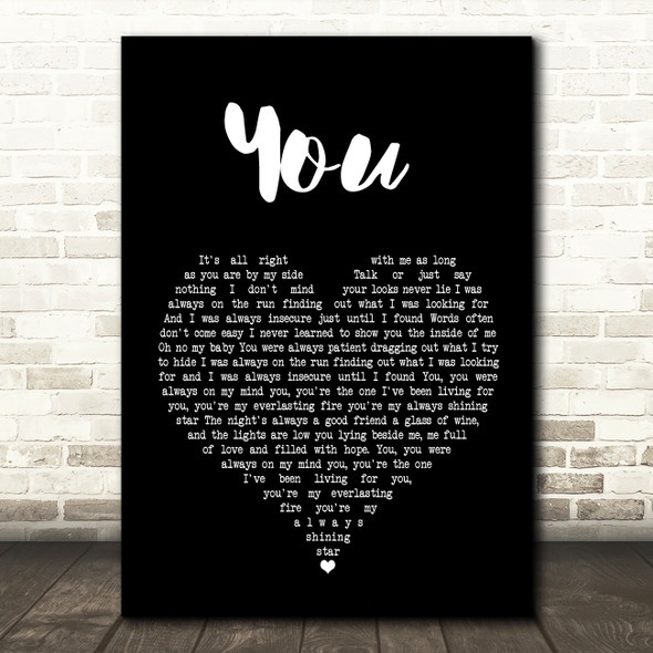 Ten Sharp You Black Heart Song Lyric Quote Print