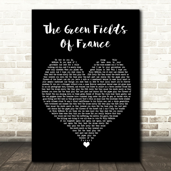 The Green Fields of France The Green Fields Of France Black Heart Song Print