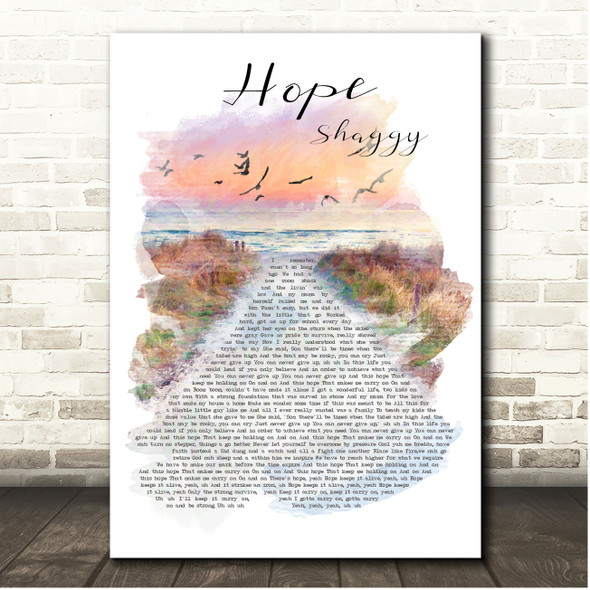 Shaggy Hope Beach Sunset Birds Memorial Song Lyric Print