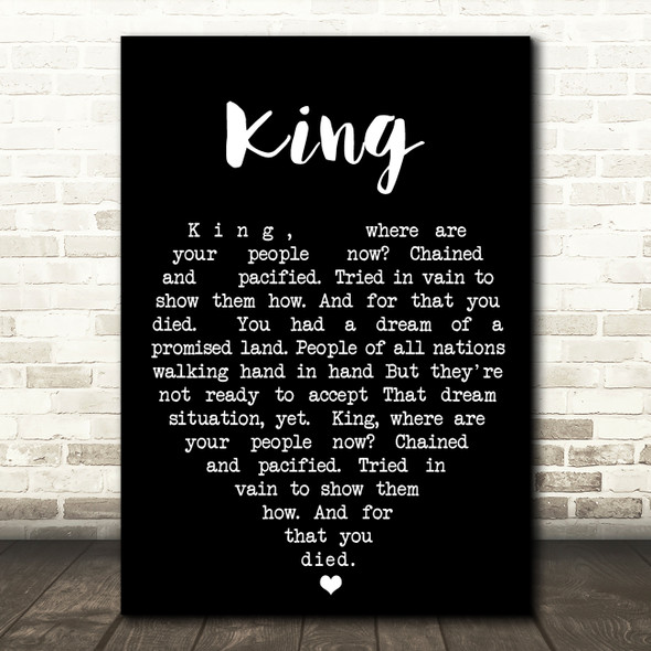 King UB40 Black Heart Quote Song Lyric Print