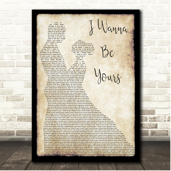 Arctic Monkeys I Wanna Be Yours Couple Dancing Song Lyric Print