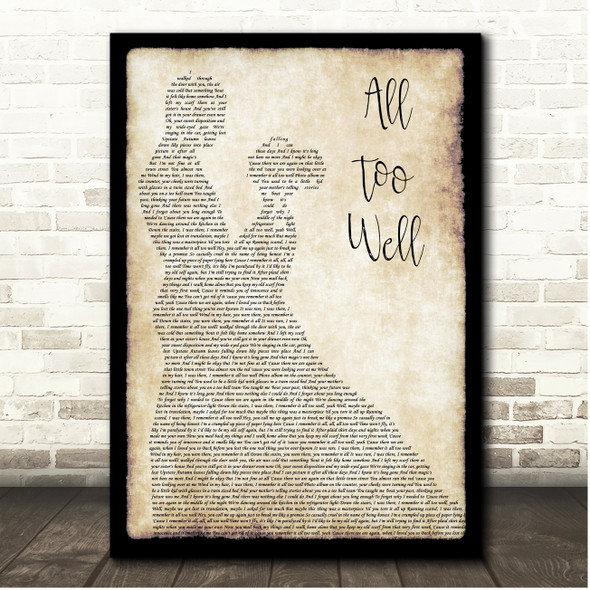 Taylor Swift All Too Well Couple Dancing Song Lyric Print