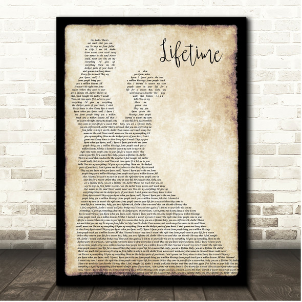Justin Bieber Lifetime Couple Dancing Song Lyric Print