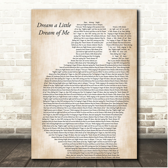 Doris Day Dream a Little Dream of Me Father & Baby Song Lyric Print