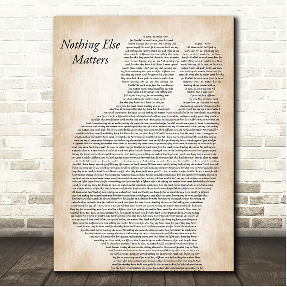 Metallica Nothing Else Matters Father & Baby Song Lyric Print