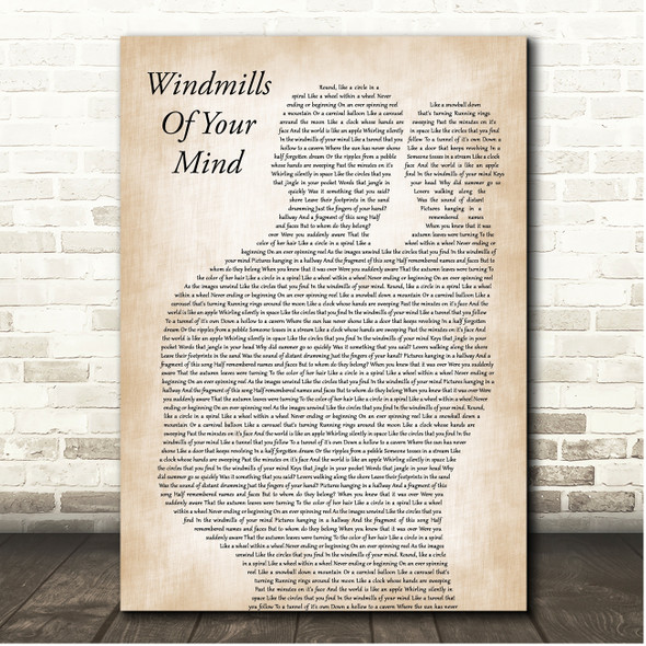 Noel Harrison Windmills Of Your Mind Father & Baby Song Lyric Print