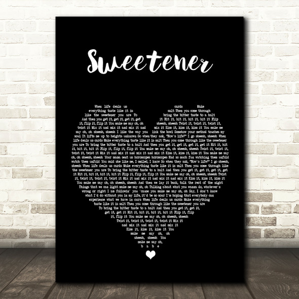 Ariana Grande Sweetener Black Heart Song Lyric Print