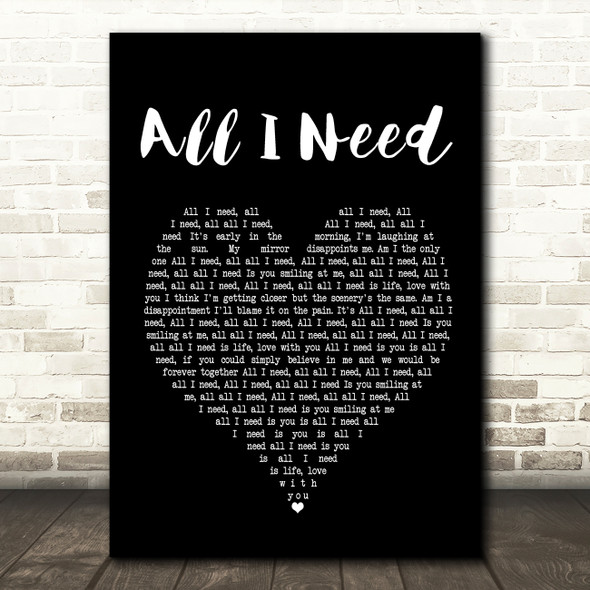 AWOLNATION All I Need Black Heart Song Lyric Print