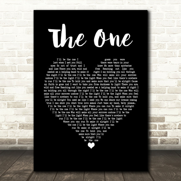 Backstreet Boys The One Black Heart Song Lyric Print