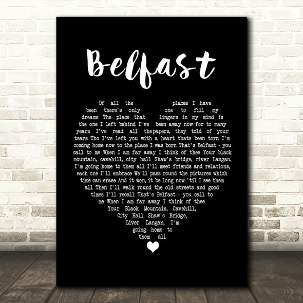Barnbrack Belfast Black Heart Song Lyric Print