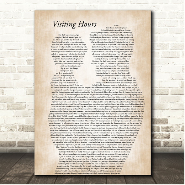 Ed Sheeran Visiting Hours Father & Child Song Lyric Print