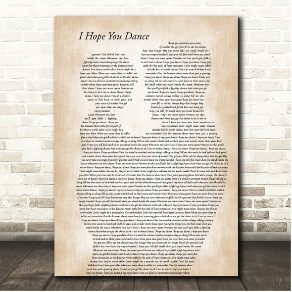 Lee Ann Womack I Hope You Dance Father & Child Song Lyric Print