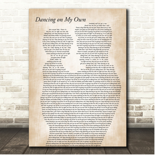 Robyn Dancing on My Own Father & Child Song Lyric Print