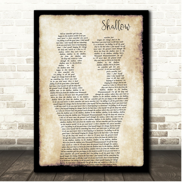 Lady Gaga & Bradley Cooper Shallow Gay Couple Dancing Song Lyric Print